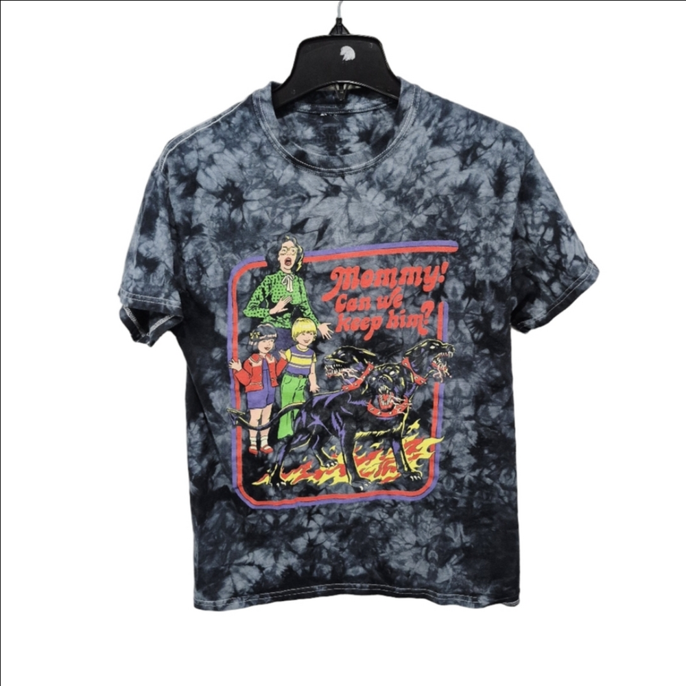 Steven Rhodes Graphic Blue Tie-Dye Short Sleeve Shirt